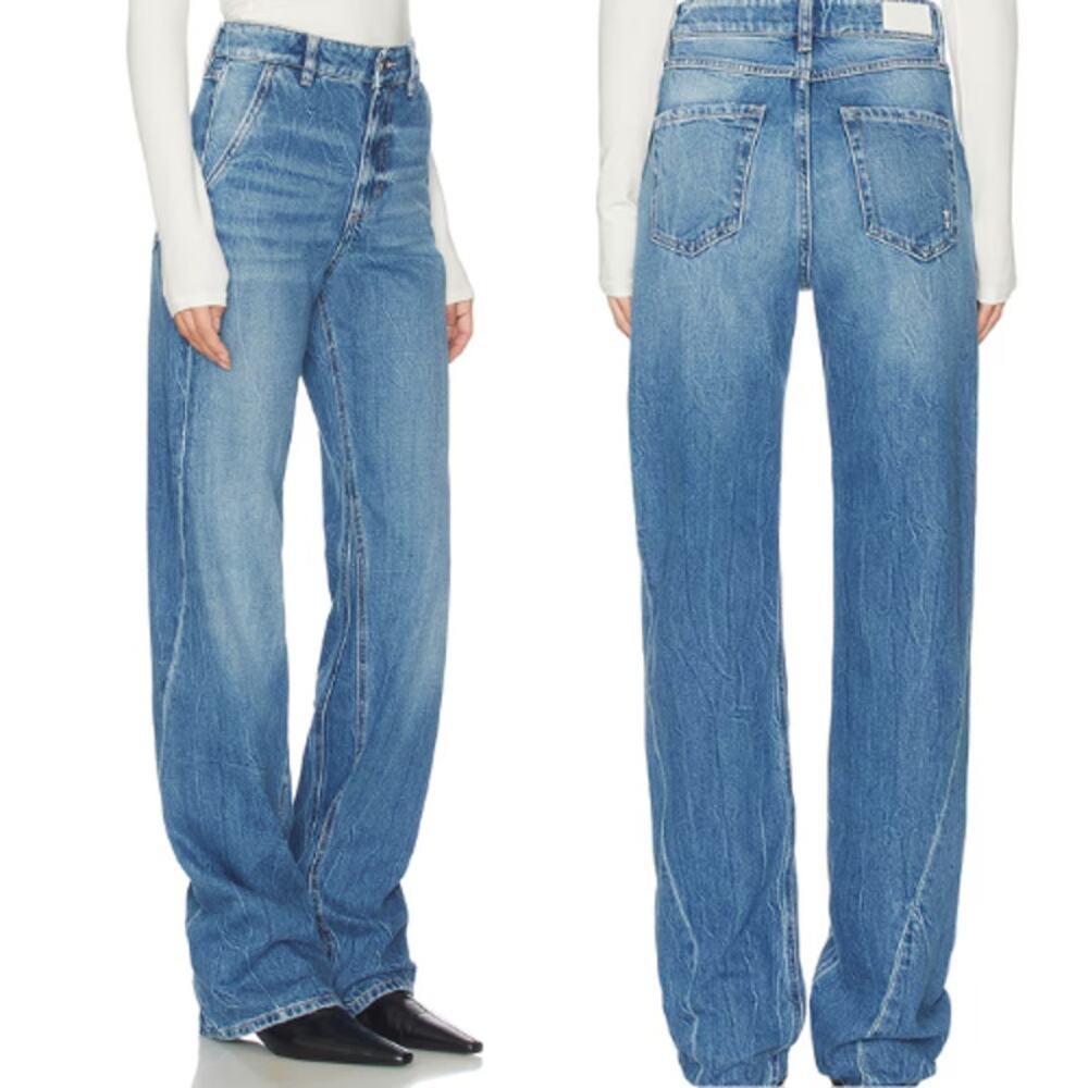NEW Icon Denim Women's High Waisted Annie Eclipse Straight Jeans Blue Size: 26